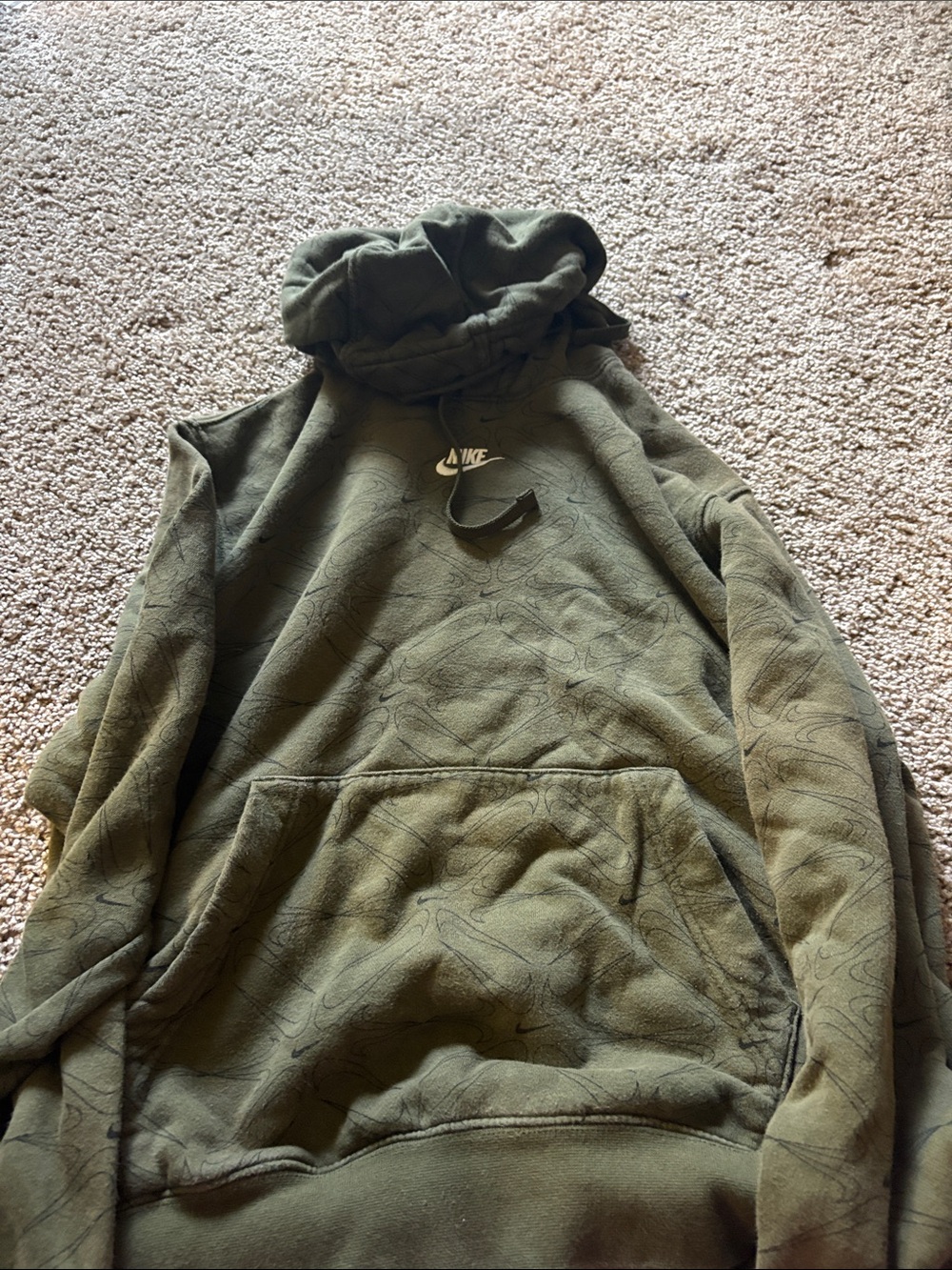 Nike Olive Green Pullover Hoodie